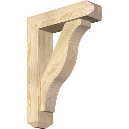 Ekena Millwork Funston Craftsman Rough Sawn Bracket w/ Offset Brace, Douglas Fir, 6"W x 22"D x 30"H BKT0604X22X30FST04RDF